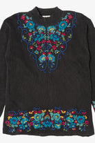 Vintage Rainbow Floral Embroidered Vivre Sweater (1990s)