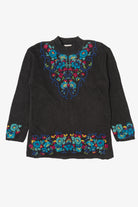 Vintage Rainbow Floral Embroidered Vivre Sweater (1990s)