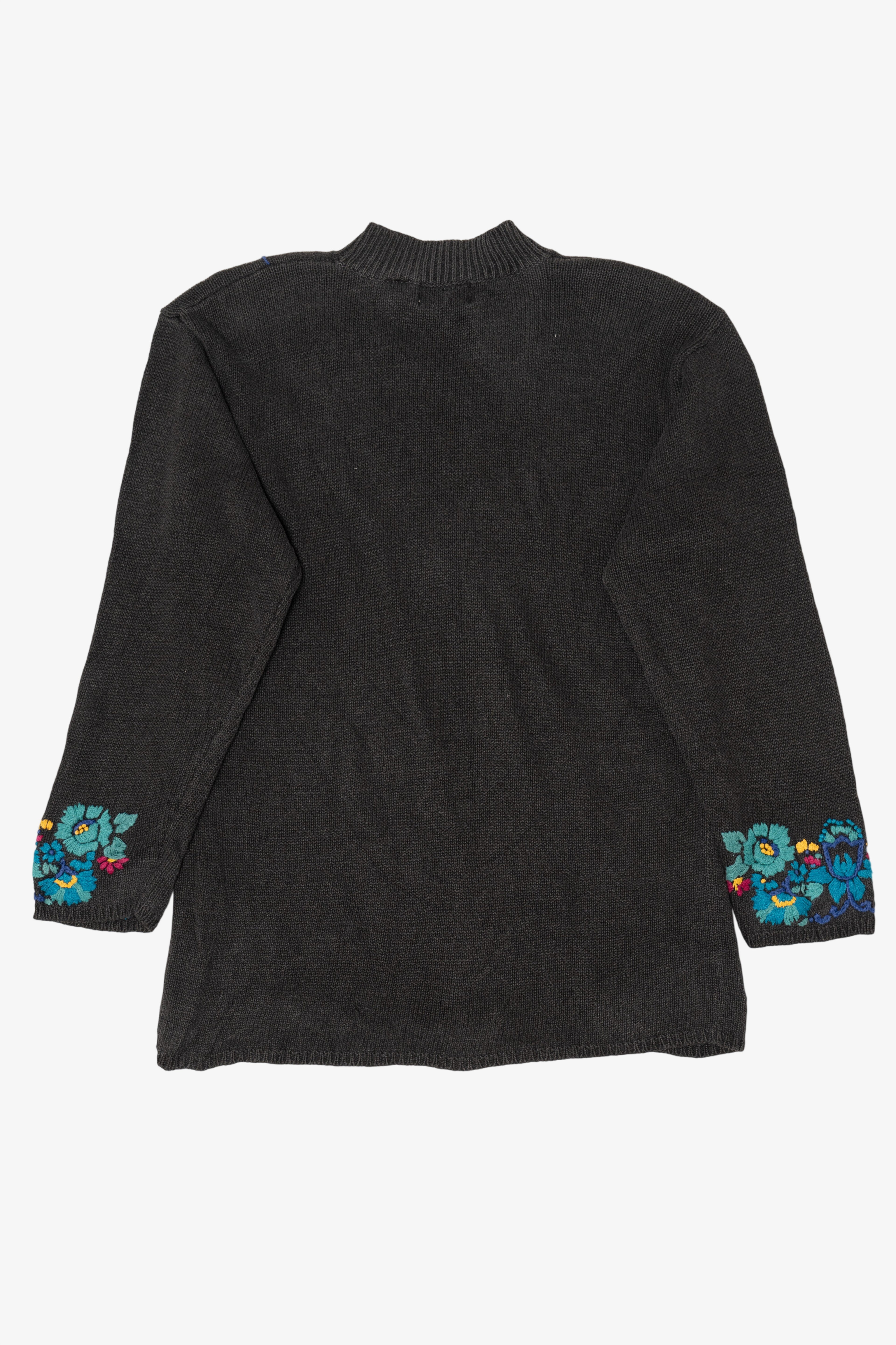 Vintage Rainbow Floral Embroidered Vivre Sweater (1990s)
