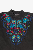 Vintage Rainbow Floral Embroidered Vivre Sweater (1990s)