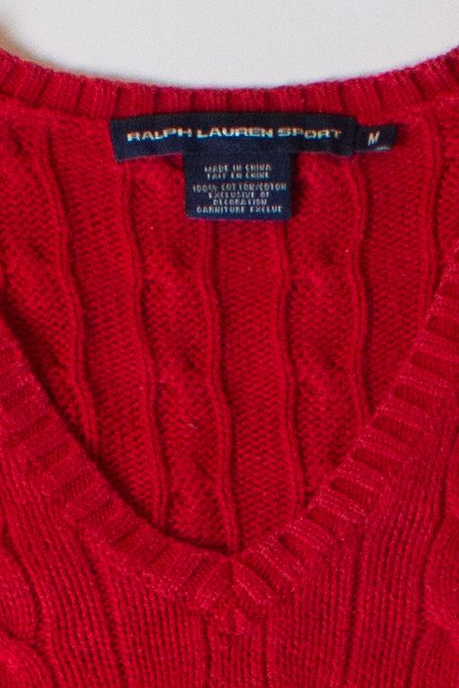 Vintage Red Ralph Lauren Sport Sweater (1990s)