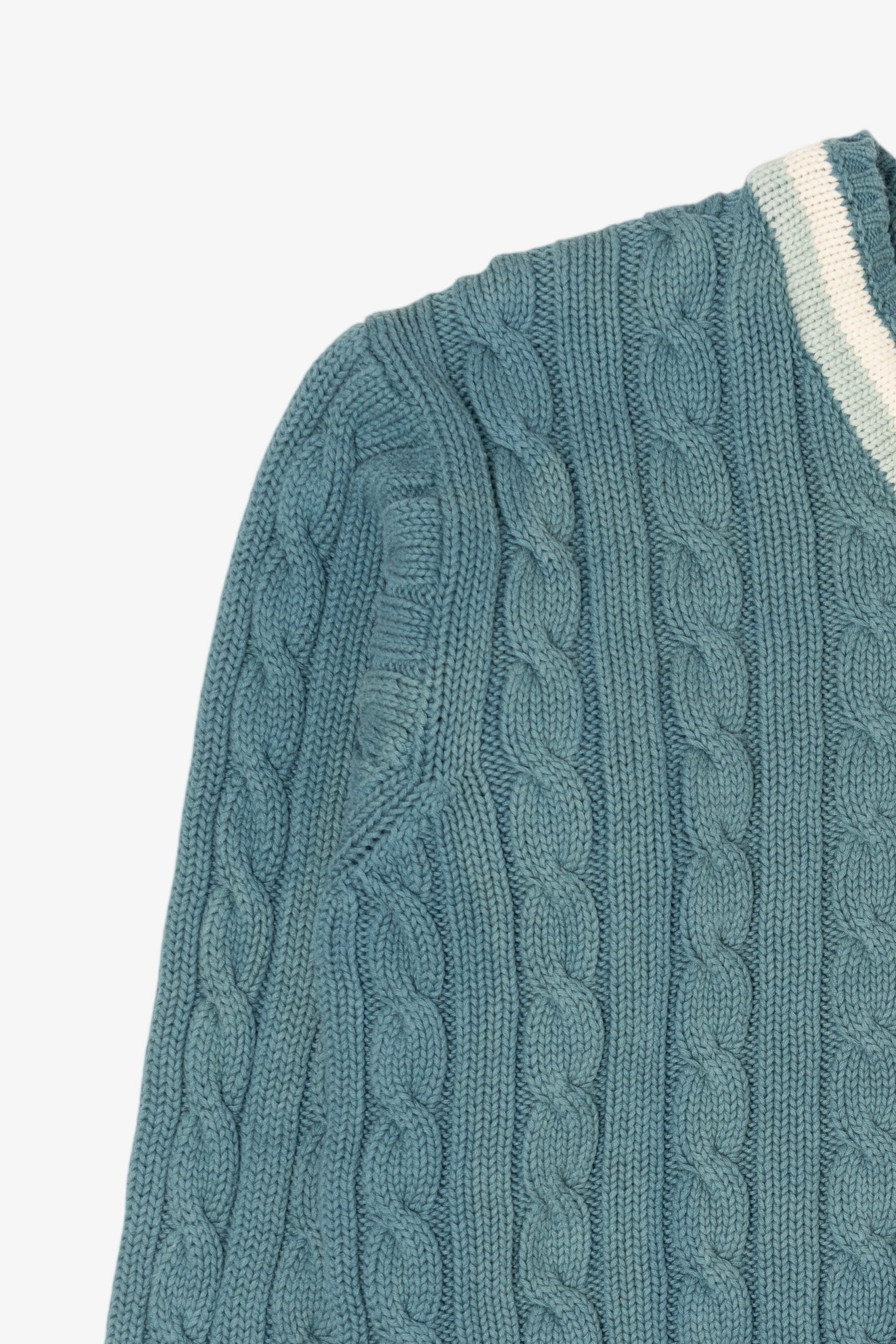Vintage Teal Gap Cable Knit Sweater (1990s)
