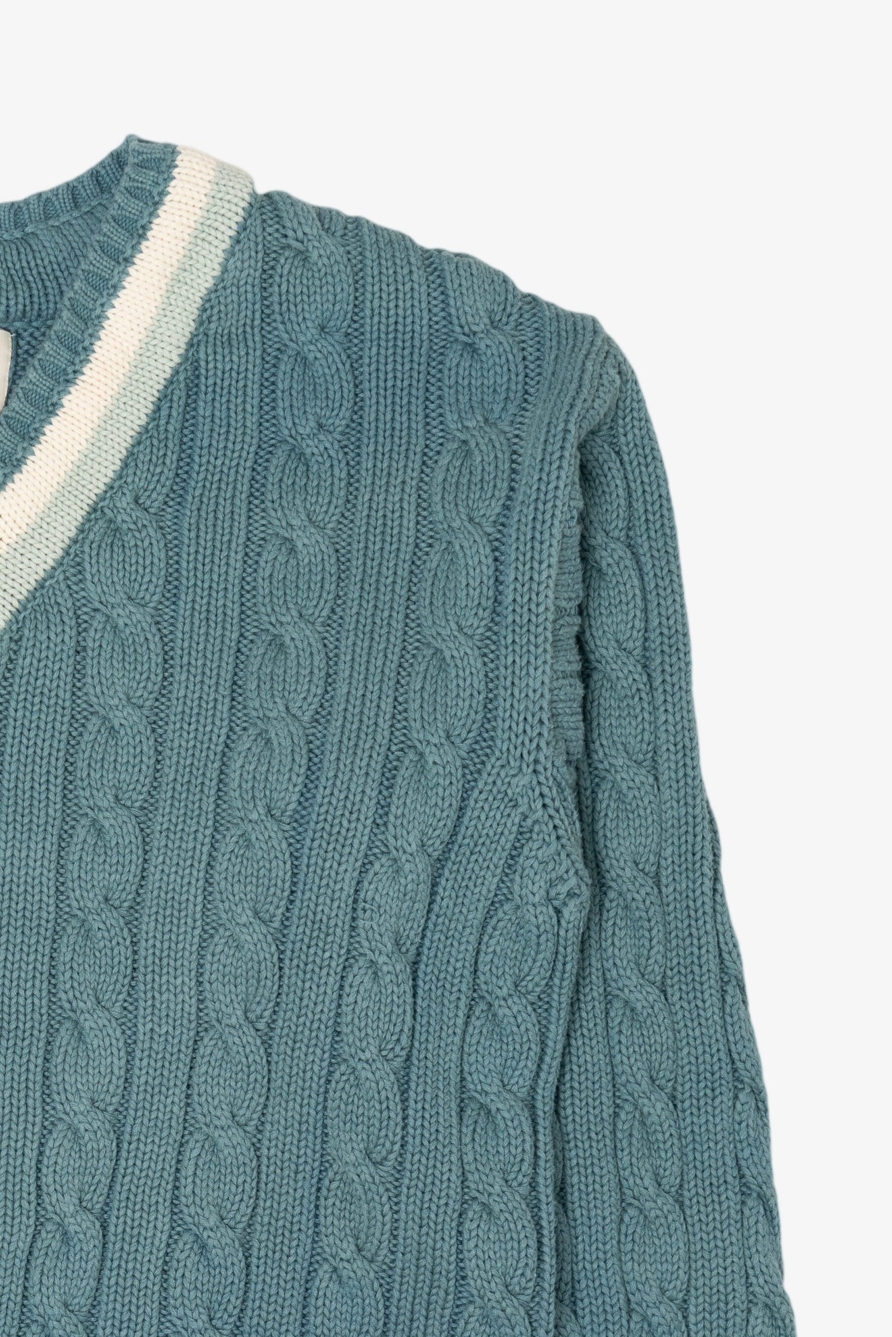 Vintage Teal Gap Cable Knit Sweater (1990s)