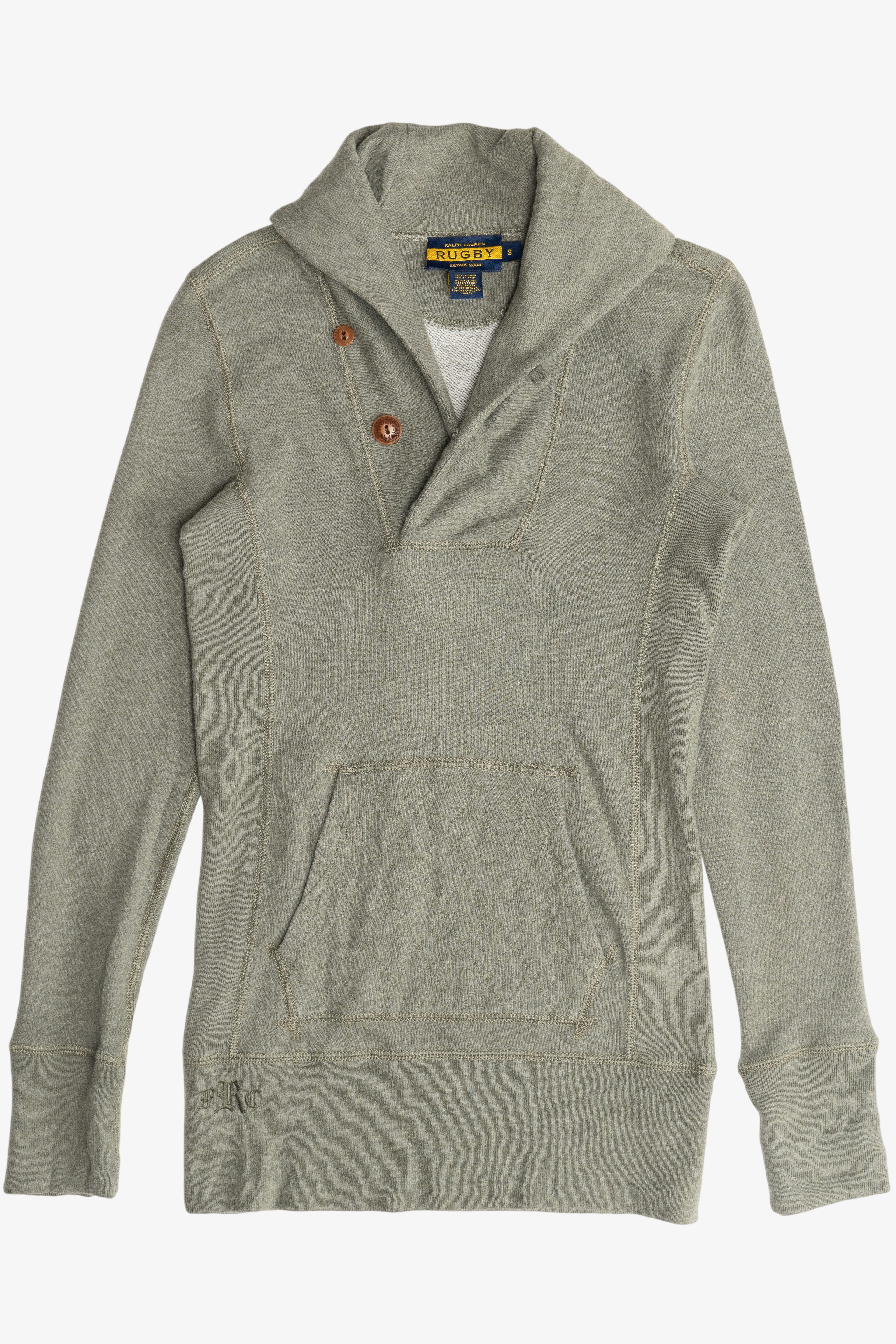 Vintage Ralph Lauren Rugby Half Hoodie Cowl Neck Tunic Sweater (2000s)