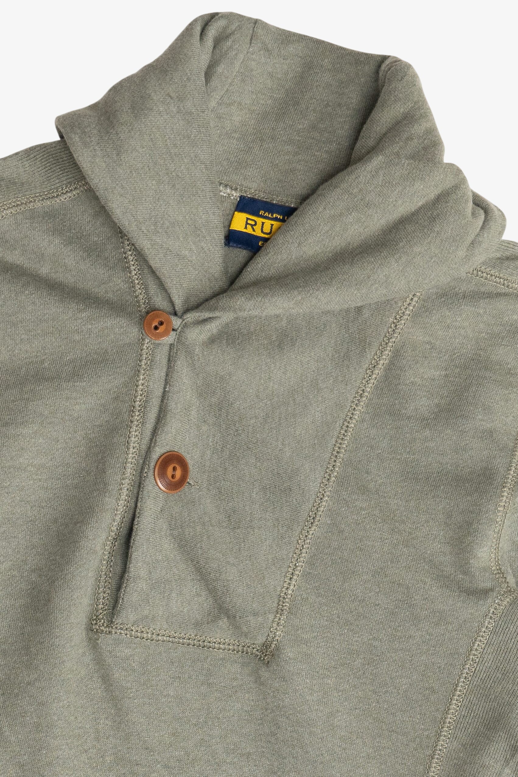 Vintage Ralph Lauren Rugby Half Hoodie Cowl Neck Tunic Sweater (2000s)