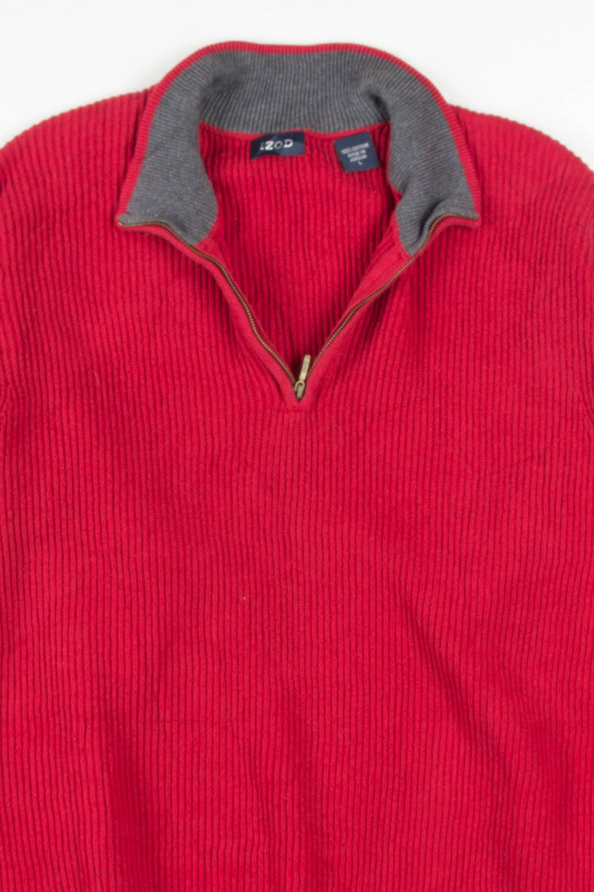 Red Ribbed Izod Sweater 95