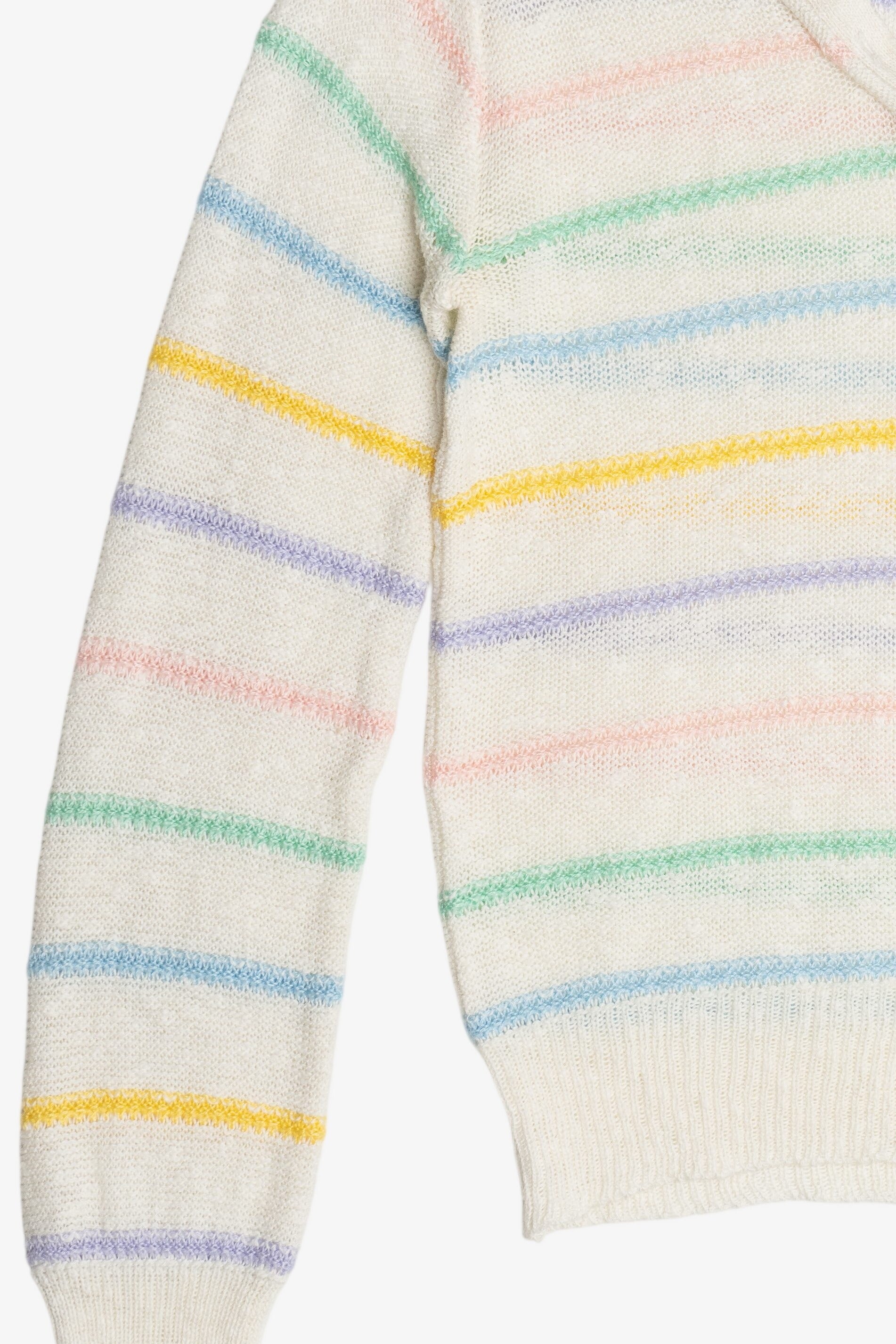 Vintage Pastel Lightweight 3 Button Sweater With Collar (1980s)