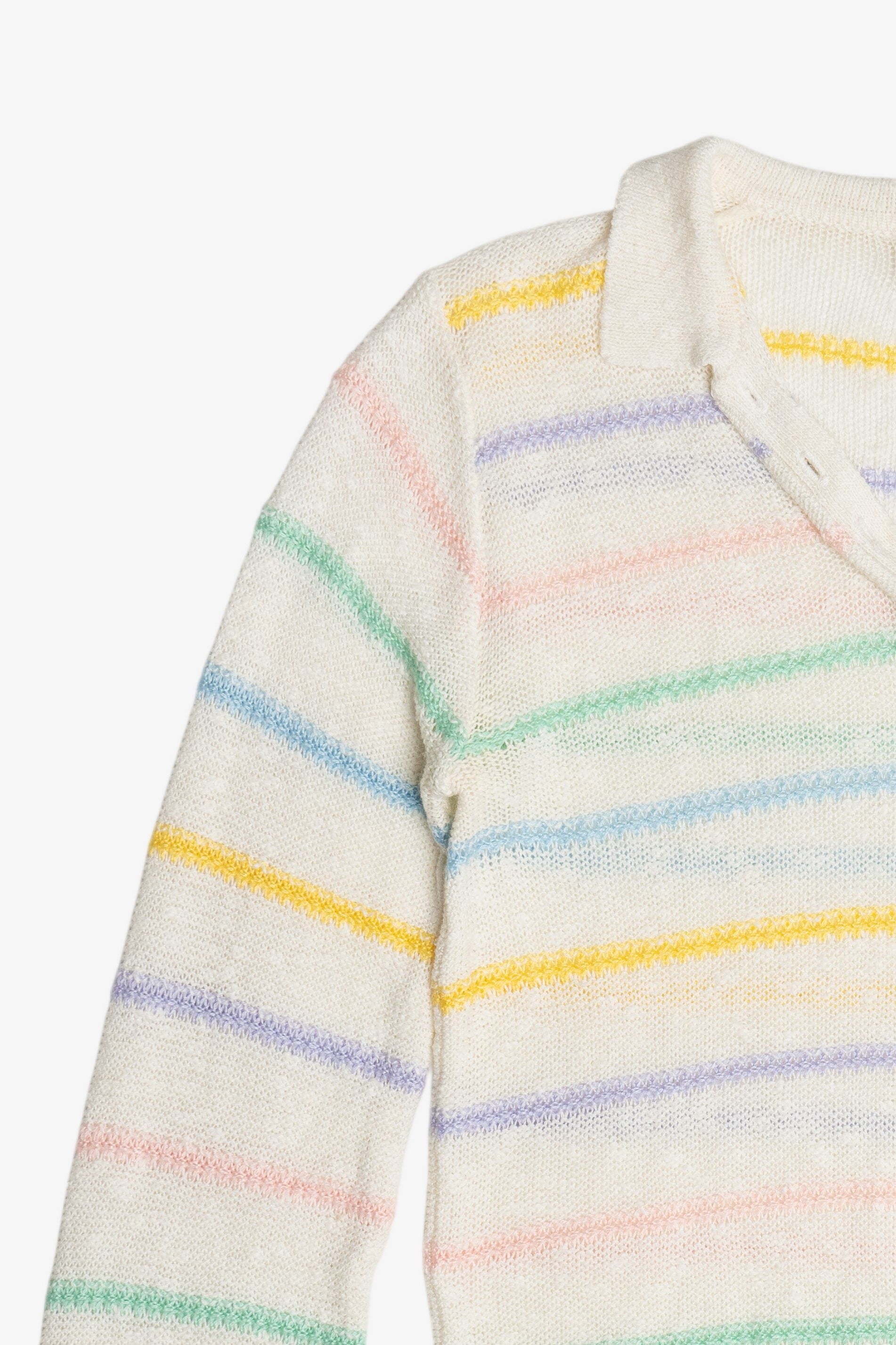 Vintage Pastel Lightweight 3 Button Sweater With Collar (1980s)
