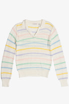 Vintage Pastel Lightweight 3 Button Sweater With Collar (1980s)