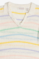 Vintage Pastel Lightweight 3 Button Sweater With Collar (1980s)