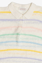 Vintage Pastel Lightweight 3 Button Sweater With Collar (1980s)
