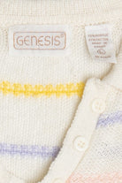 Vintage Pastel Lightweight 3 Button Sweater With Collar (1980s)
