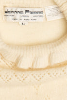 Vintage Ivory Jeanne Pierre Ruffle Collar Sweater (1980s)