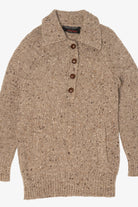 Vintage Beige Renee Tener For Outlander Elbow Pads Sweater (1970s)