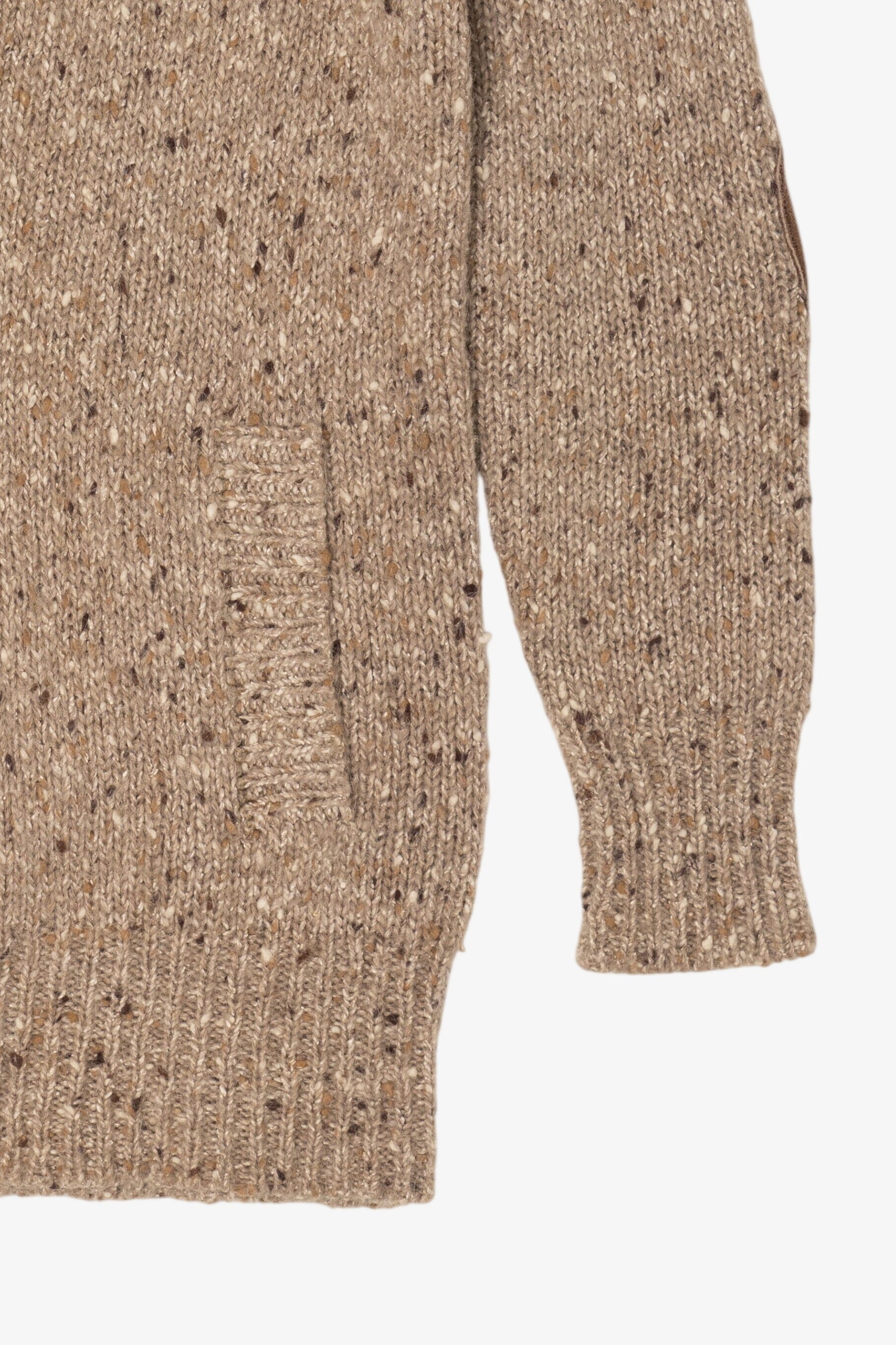 Vintage Beige Renee Tener For Outlander Elbow Pads Sweater (1970s)