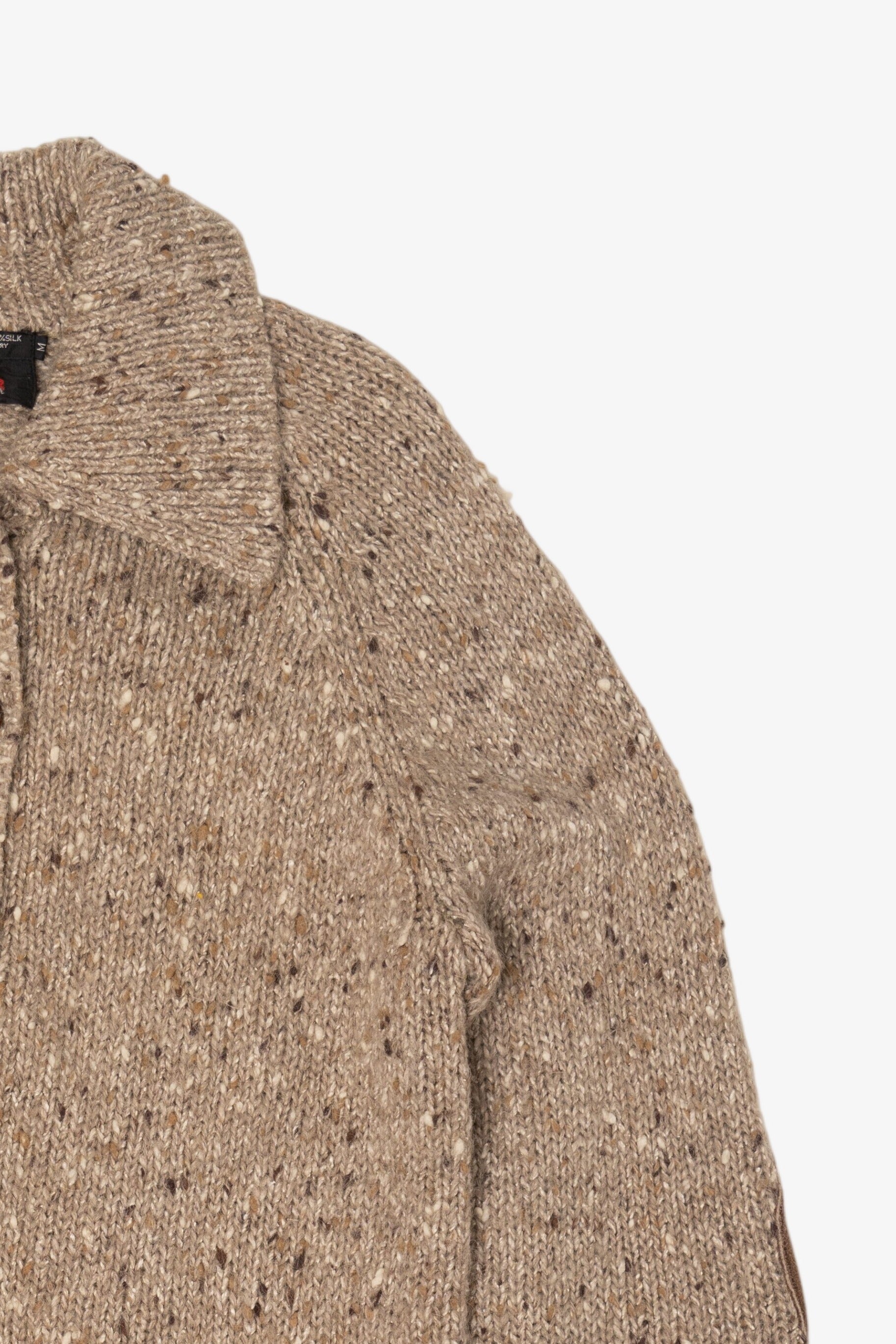 Vintage Beige Renee Tener For Outlander Elbow Pads Sweater (1970s)