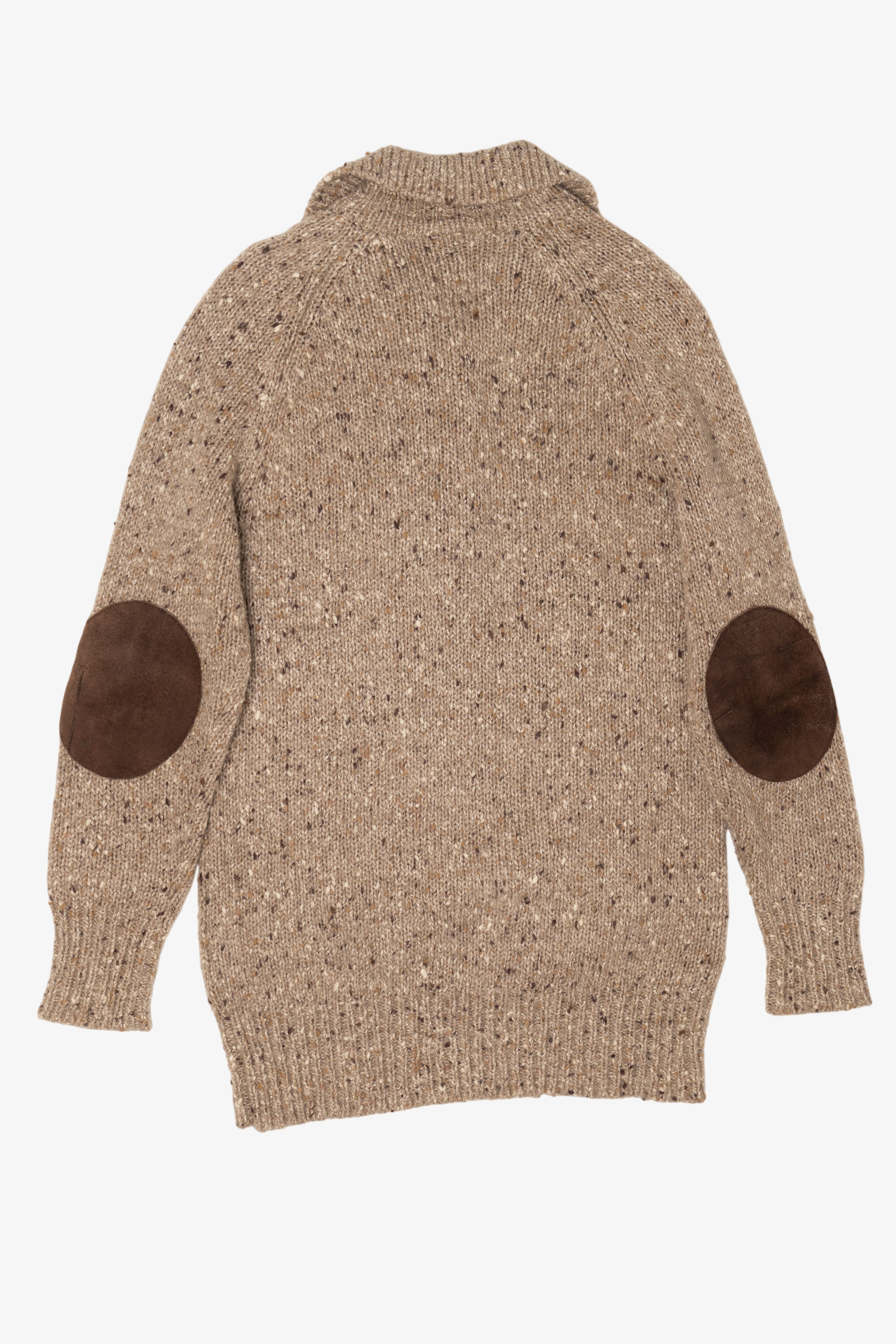 Vintage Beige Renee Tener For Outlander Elbow Pads Sweater (1970s)