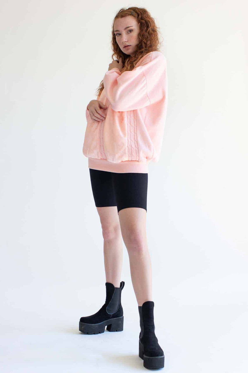 Pink Floral Panel Sweatshirt