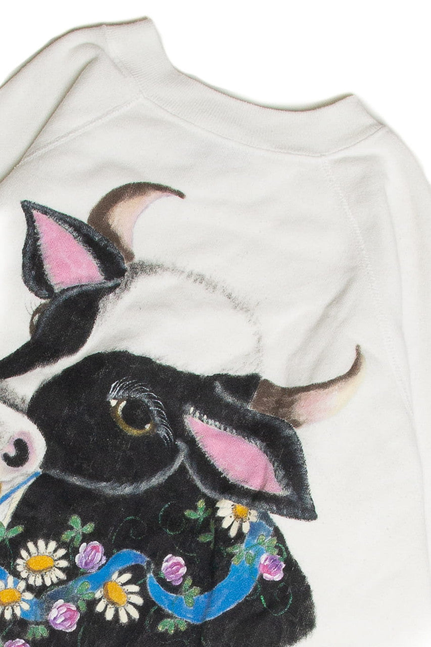 Vintage Cow Graphic Sweatshirt