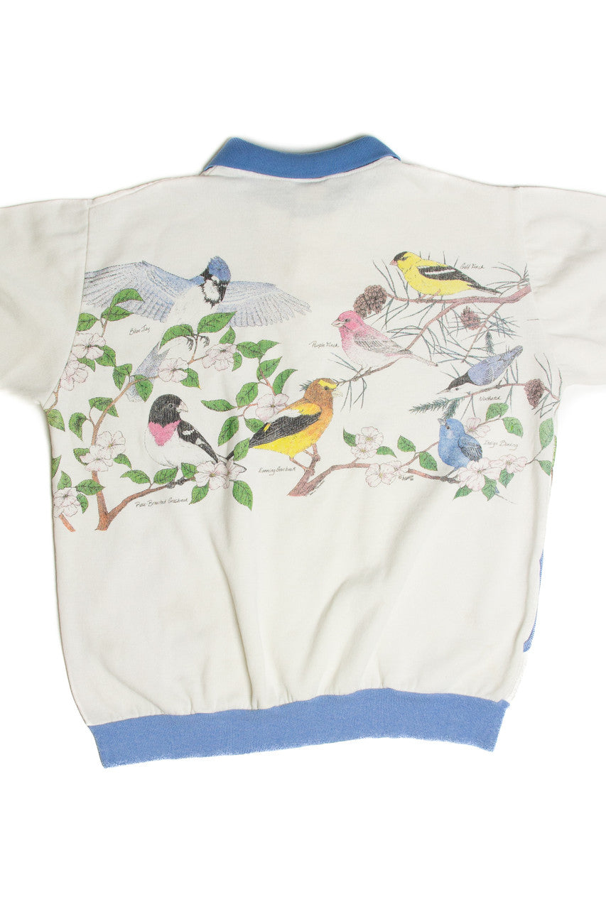 Vintage Bird Print Sweatshirt