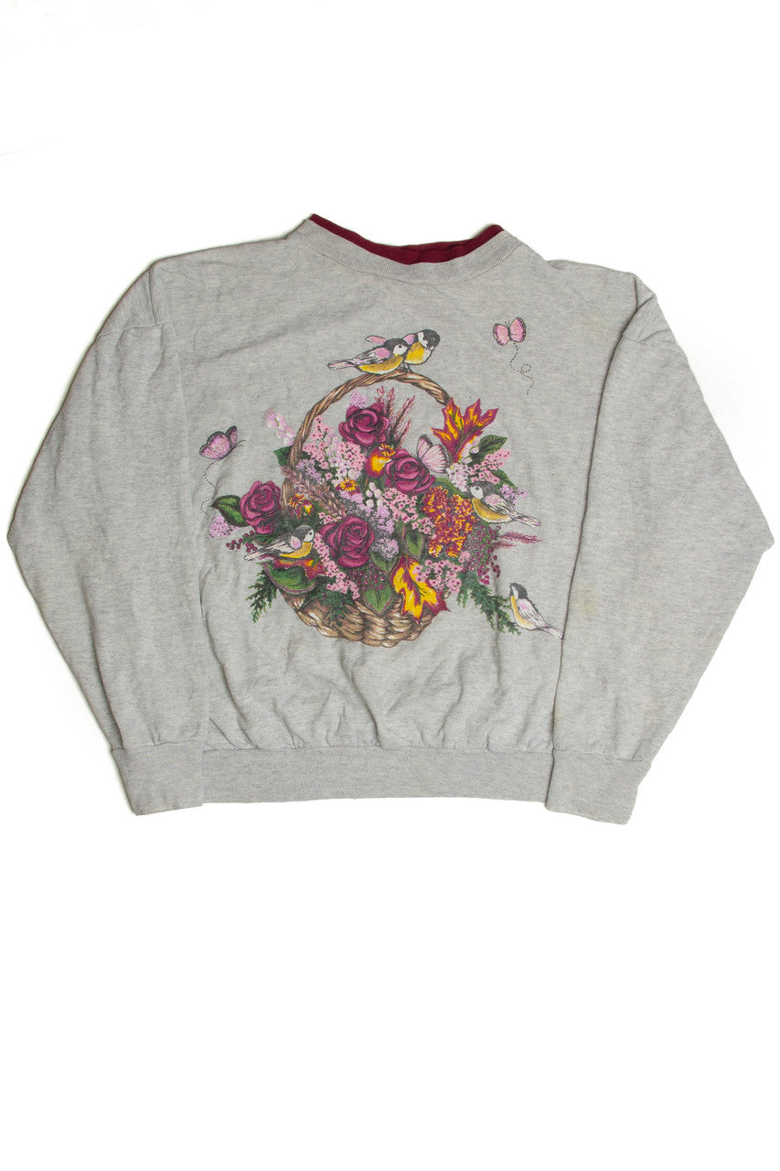 Vintage Flower Basket Sweatshirt