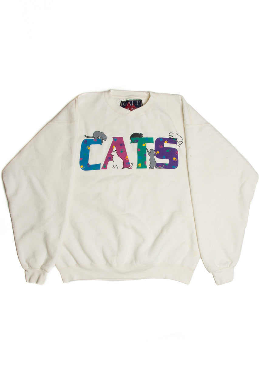 Vintage Cats Printed Sweatshirt 10026
