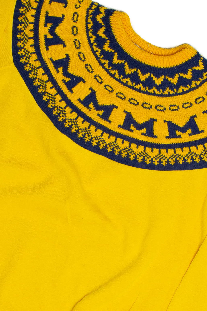 Vintage Half Knitted Michigan Sweatshirt