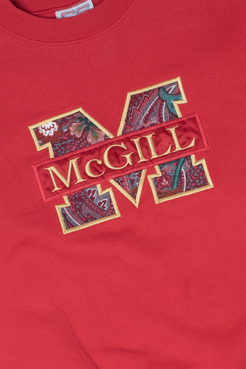 Vintage McGill University Paisley Applique Sweatshirt