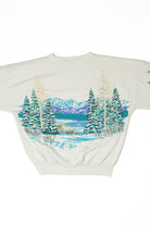 Vintage 1992 Snowy Forest Scene All Over Print Sweatshirt