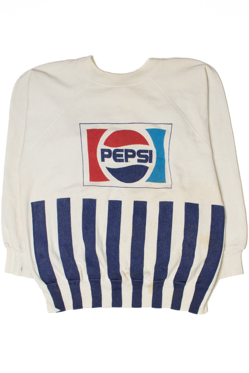 Vintage Pepsi Logo Striped Sweatshirt