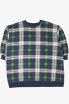 Vintage Navy & Green Plaid Sweatshirt