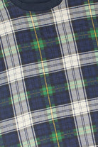 Vintage Navy & Green Plaid Sweatshirt