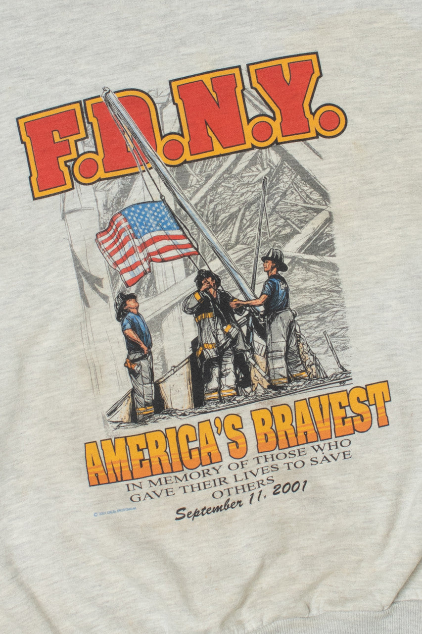 Vintage 2001 FDNY September 11th Memorial Sweatshirt