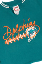 Vintage Miami Dolphins NFL Football Raw Hem Cropped Sweatshirt