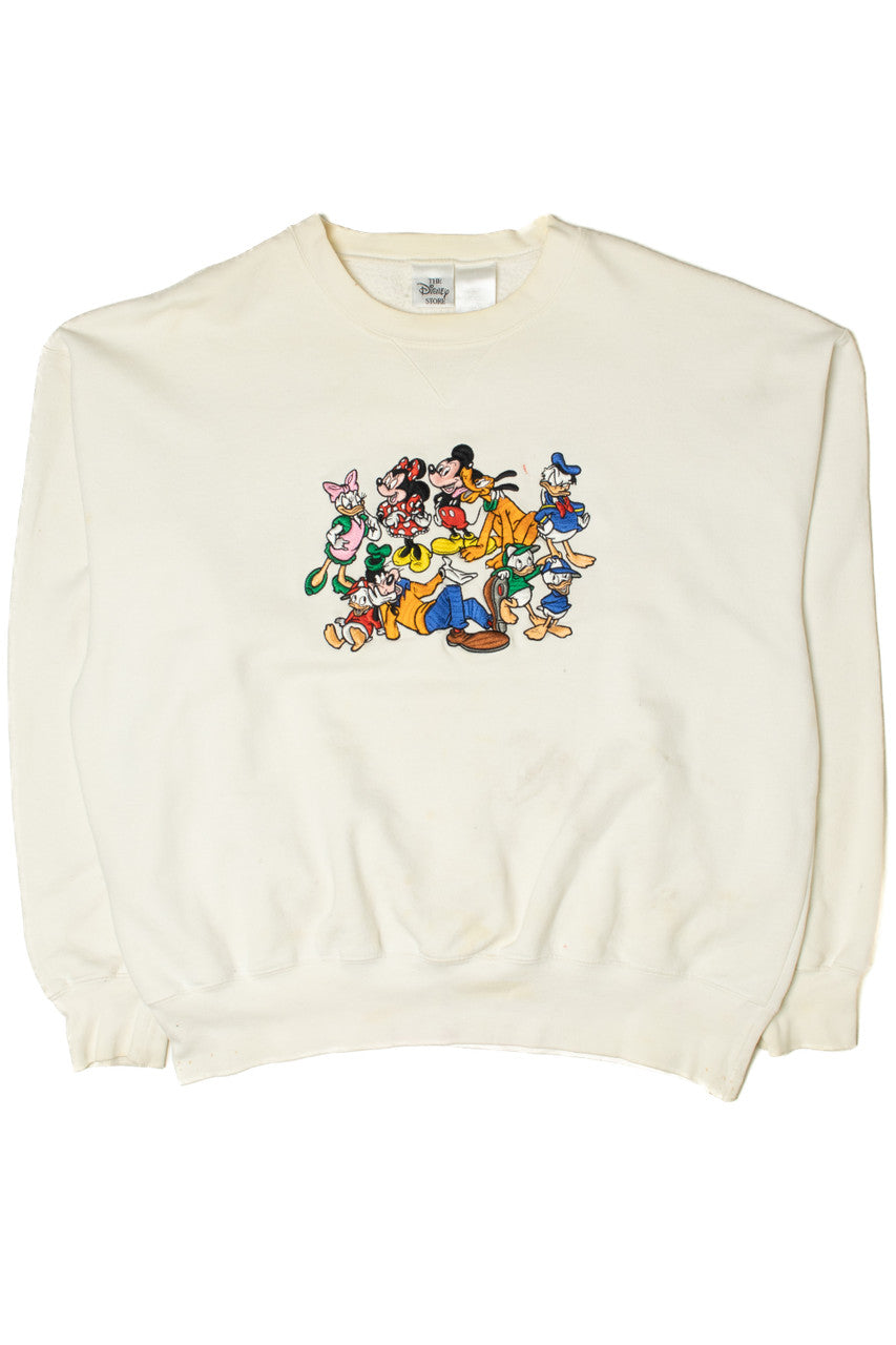 Vintage Embroidered Disney Characters Sweatshirt