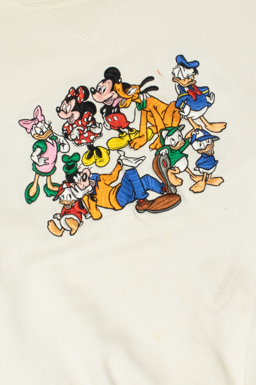 Vintage Embroidered Disney Characters Sweatshirt