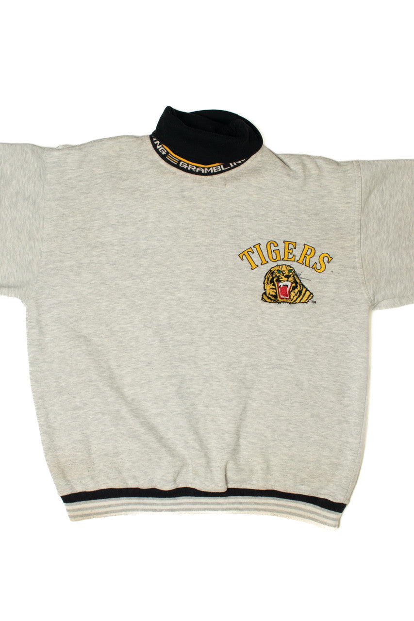 Vintage Grambling Tigers Embroidered Faux Turtleneck Sweatshirt