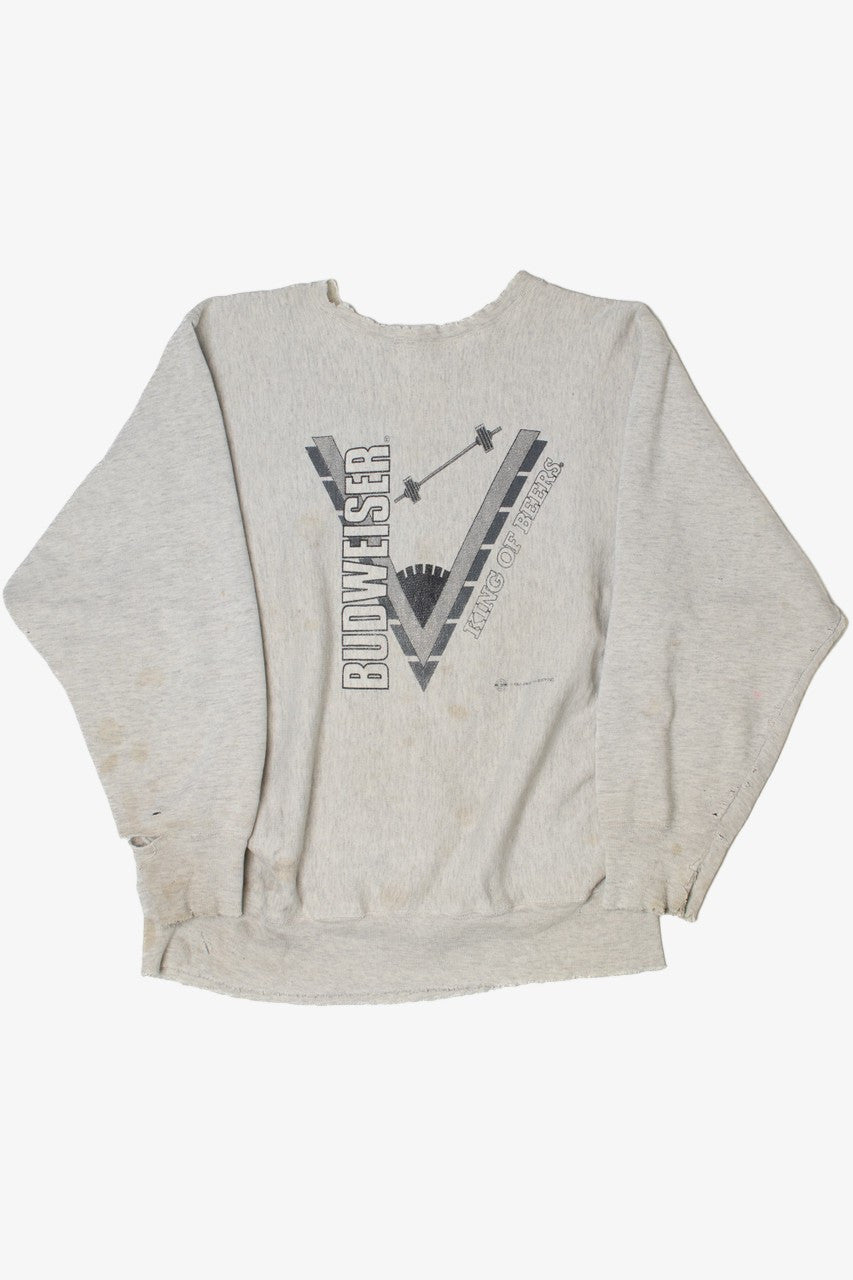Vintage 1990's Thrashed Budweiser "King Of Beers" Sweatshirt
