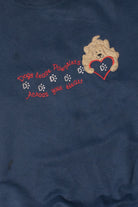 Vintage Rhinestone Dog Paw Print Saying Sweatshirt