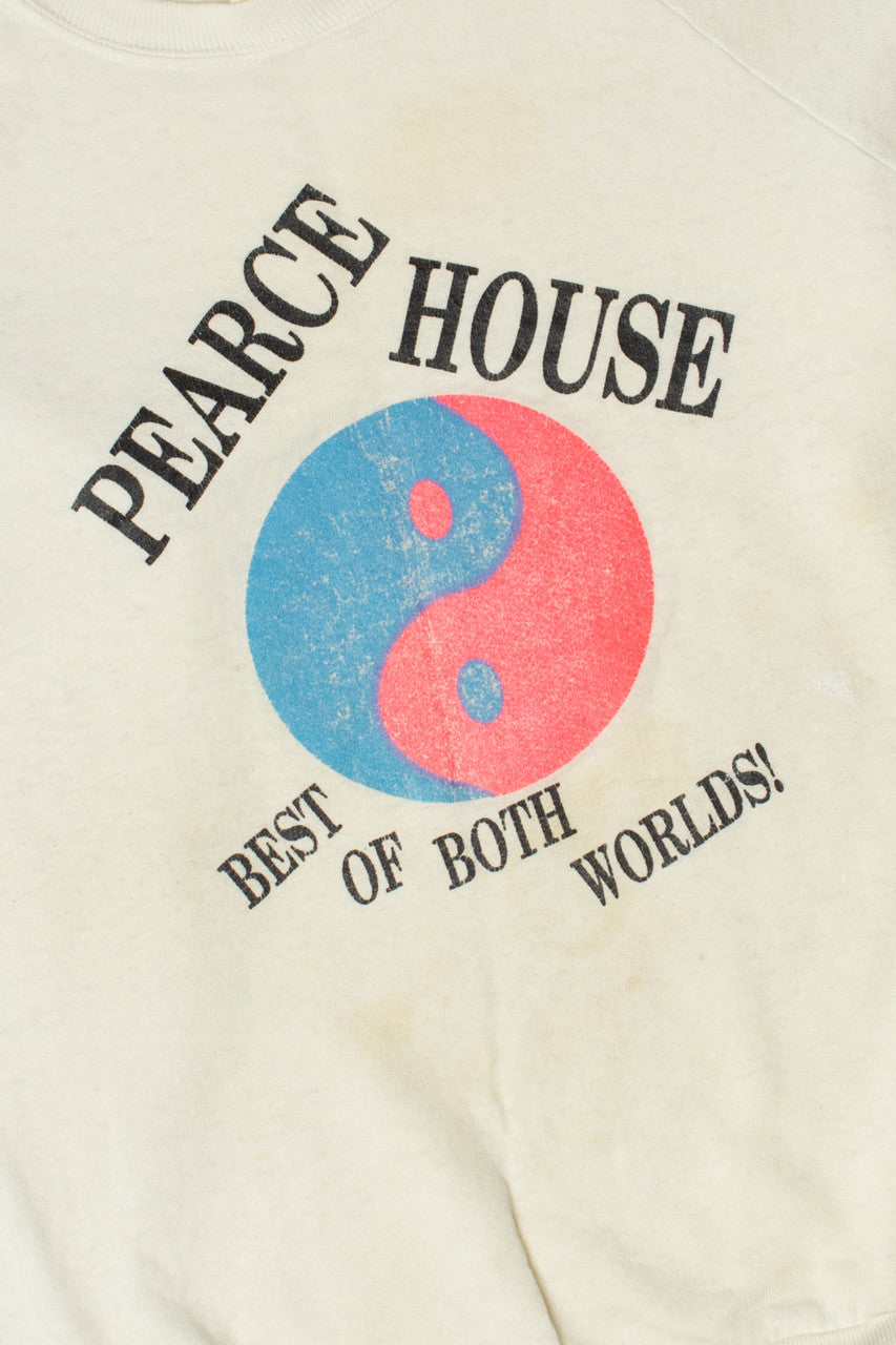 Vintage Distressed "Pearce House" Ying Yang Graphic Sweatshirt