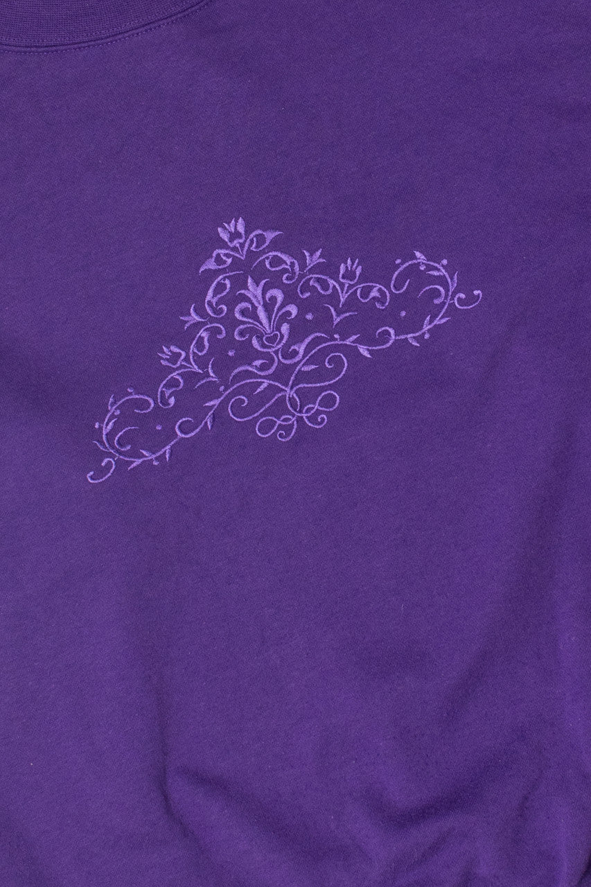 Vintage Purple Filigree Mock Neck Sweatshirt