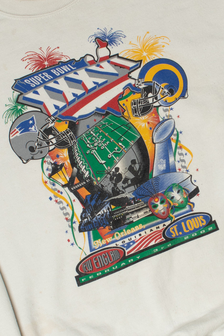 Vintage 2002 Super Bowl XXXVI Patriots VS Rams Sweatshirt