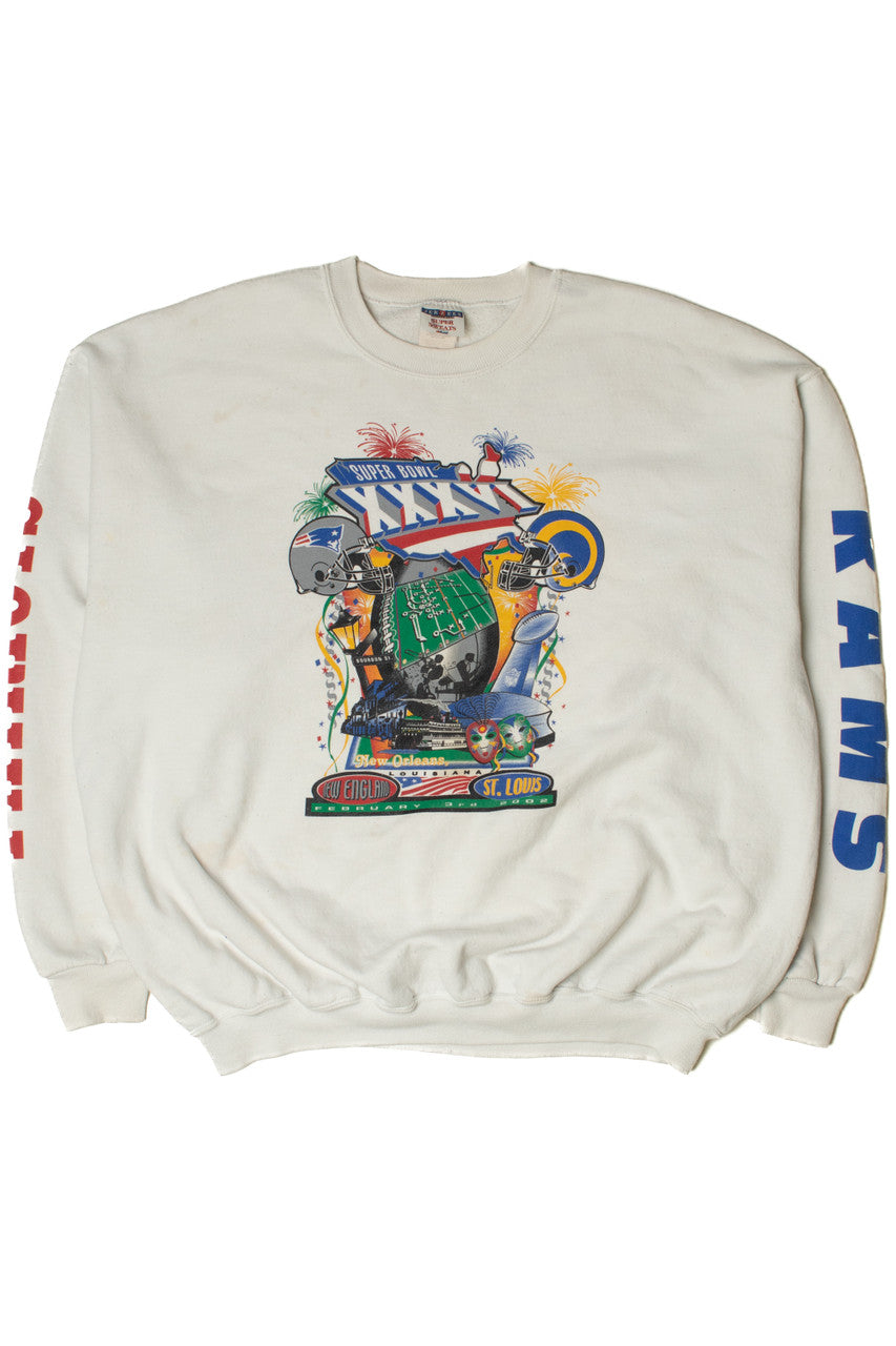 Vintage 2002 Super Bowl XXXVI Patriots VS Rams Sweatshirt