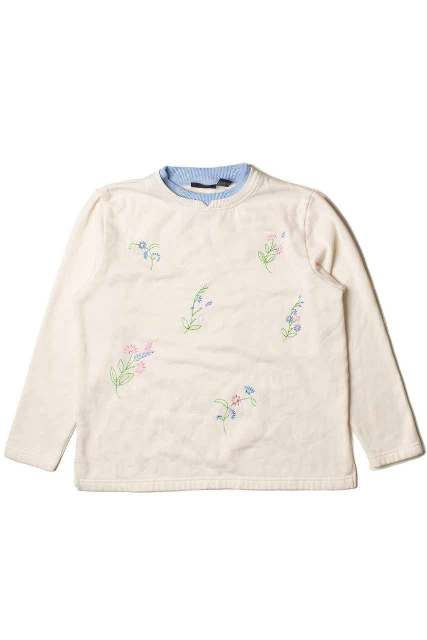 Embroidered Floral Sweatshirt