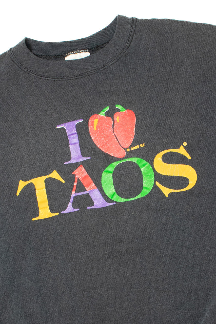 Vintage 1989 "I Love Taos" Faded Sweatshirt