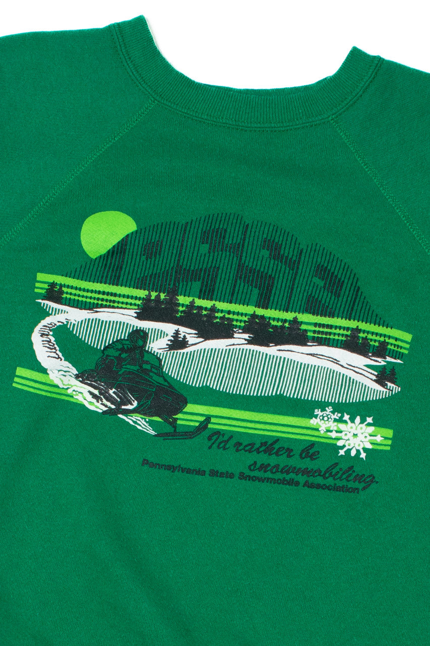Vintage "I'd Rather Be Snowmobiling" Raglan Sweatshirt