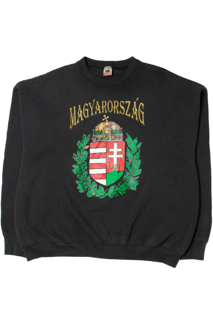 Vintage "Magyarország" Hungary Coat Of Arms Sweatshirt