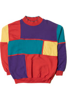 Vintage 1990's Patchwork Sitcom Mock Neck Sweatshirt