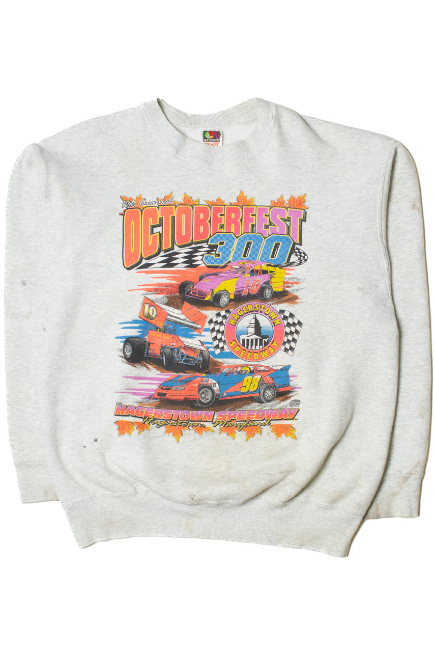 Vintage 1998 Octoberfest 300 Hagerstown Speedway Front/Back Print Sweatshirt