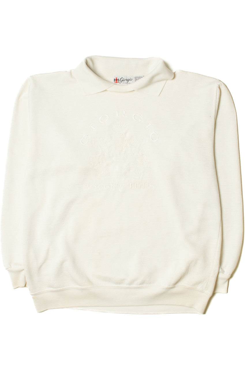 Vintage Giorgio Beverly Hills Embroidered Logo Collared Sweatshirt